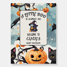 Cute little boo Halloween baby shower welcome sign