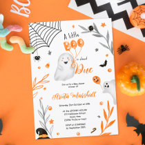 Cute little Boo Halloween orange baby shower Invitation