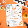 Cute little Boo Halloween orange baby shower Invitation