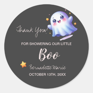 Cute Little Boo-tiful Halloween Baby Shower Classic Round Sticker