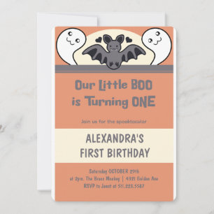 Cute Little boo Turning one  Invitation