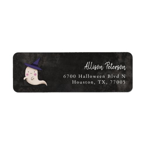 Cute Little Boo Witch Ghost Return Address Label