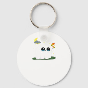 Cute Little Boostie Fall Scene Vintage Classic Keychain