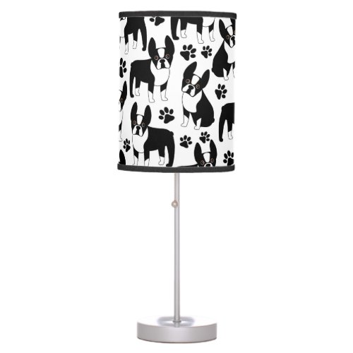 Cute Little Boston Terriers Table Lamp