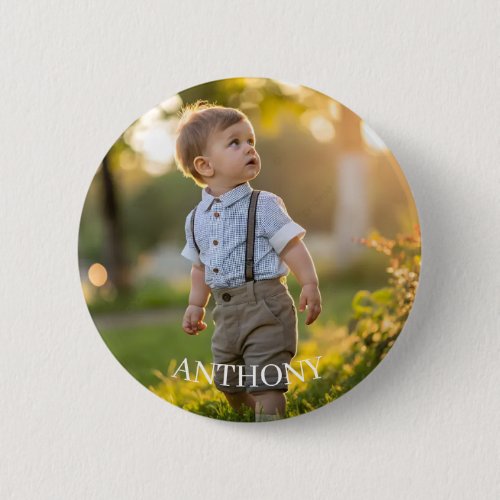 Cute Little Boy Button – Adorable Kid Photo Pin
