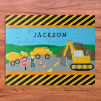 Cute Little Boy Construction Vehicle Monogrammed