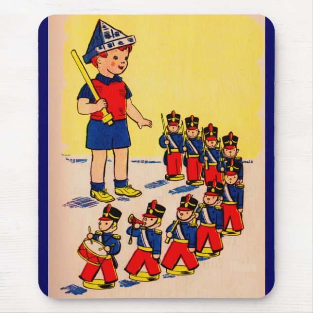 cute little boy with toy soldiers mouse pad (Front)