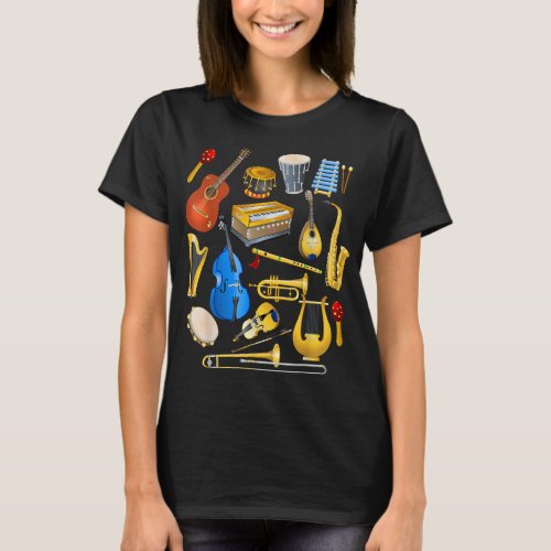 Cute Little Boys Musical Instruments Fans Funny Gi T_Shirt
