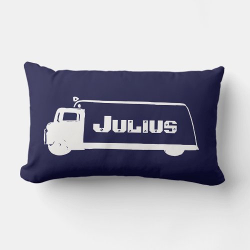 Cute Little Boys Truck and Tractor Lumbar Pillow