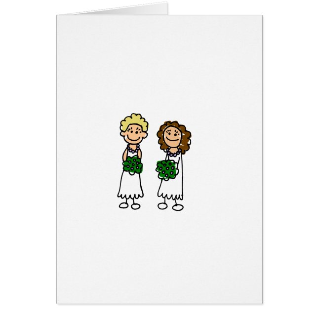 Cute Little Bride Lesbians Cards (Front)