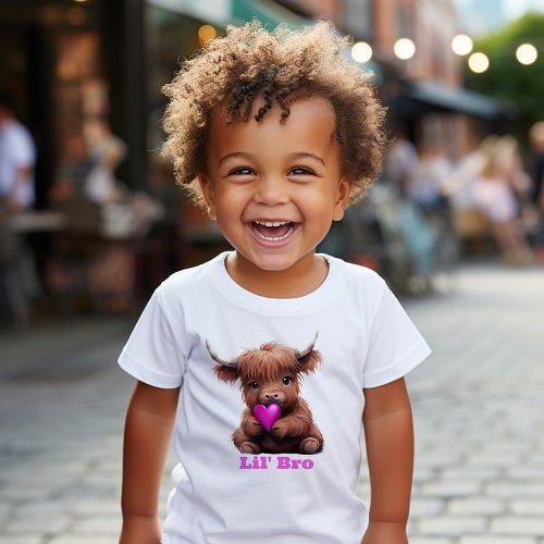 Cute Little Brother Pink Baby Cow T_Shirt