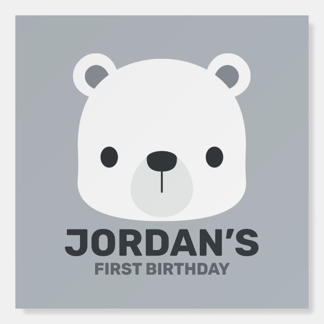 Cute Little Brown Bear Birthday Party Foam Board (Front)