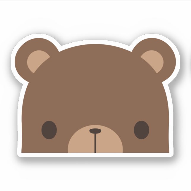 Cute Little Brown Bear Sticker (Front)
