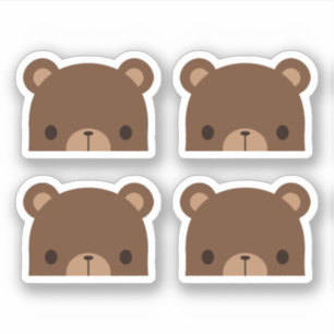 Cute Little Brown Bear Sticker