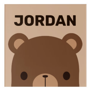 Cute Little Brown Bear with Personalized Name Acrylic Print