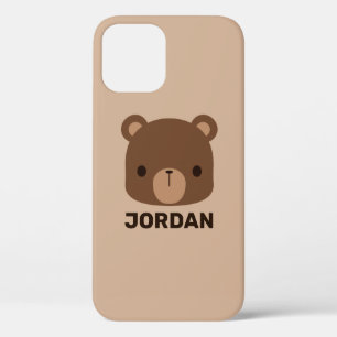 Cute Little Brown Bear with Personalized Name iPhone 12 Pro Case