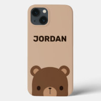 Cute Little Brown Bear with Personalized Name