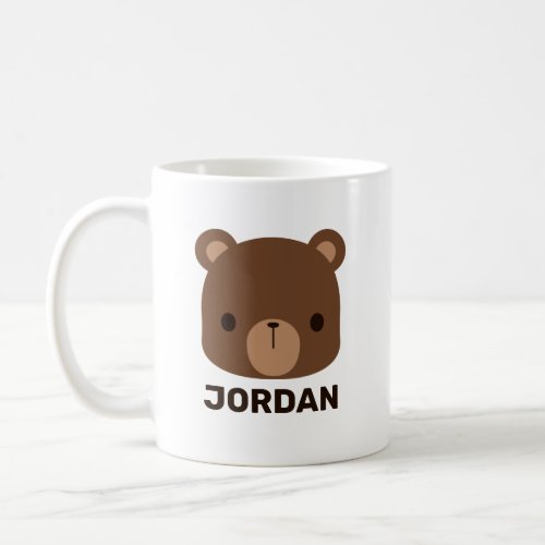 Cute Little Brown Bear with Personalized Name Coffee Mug