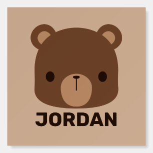 Cute Little Brown Bear with Personalized Name Foam Board
