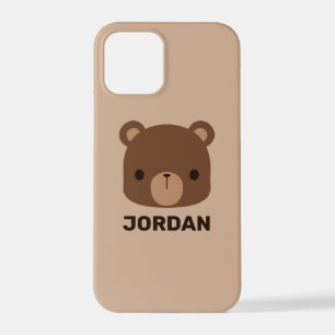 Cute Little Brown Bear with Personalized Name iPhone 12 Pro Case