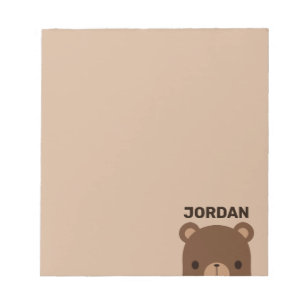 Cute Little Brown Bear with Personalized Name Note