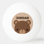 Cute Little Brown Bear With Personalized Name Ping Pong Ball at Zazzle