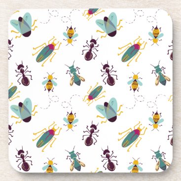 cute little bugs insects beverage coaster