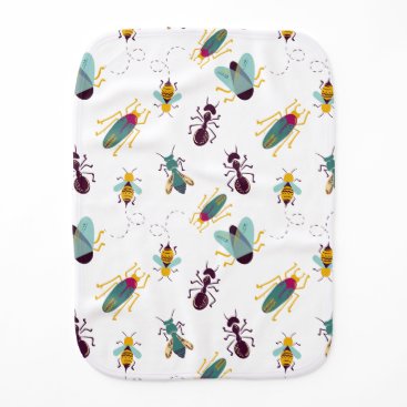 cute little bugs insects burp cloth