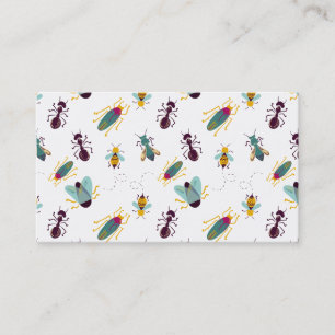 cute little bugs insects business card