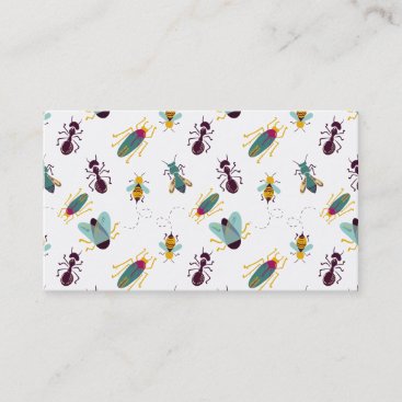 cute little bugs insects business card