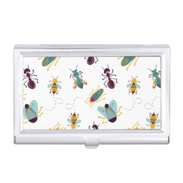 cute little bugs insects business card holder