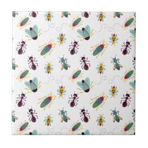 cute little bugs insects ceramic tile