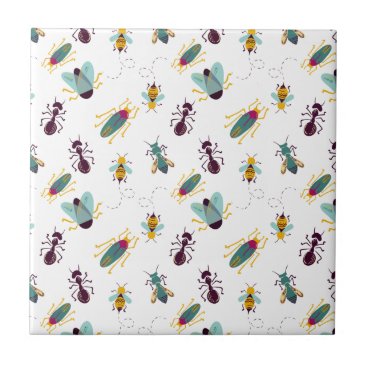 cute little bugs insects ceramic tile