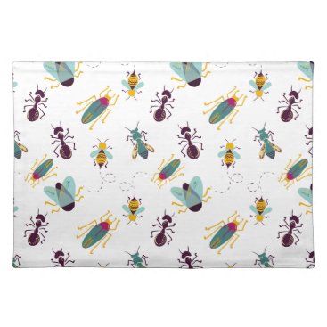 cute little bugs insects cloth placemat