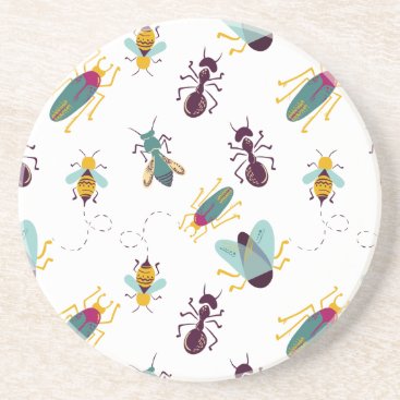 cute little bugs insects drink coaster