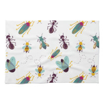cute little bugs insects kitchen towel