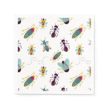 cute little bugs insects paper napkins