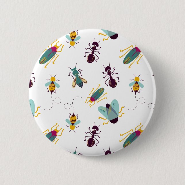 cute little bugs insects pinback button (Front)
