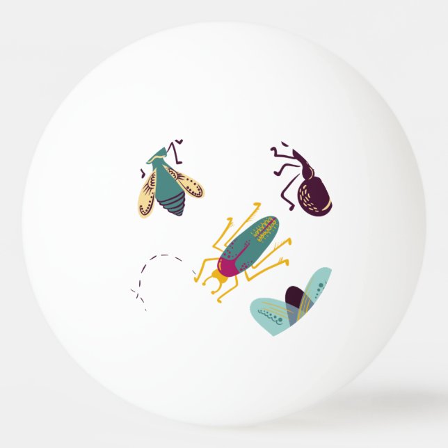 cute little bugs insects Ping-Pong ball (Back)