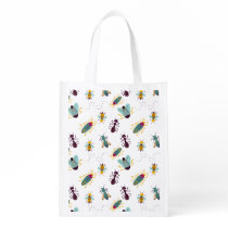 cute little bugs insects reusable grocery bag
