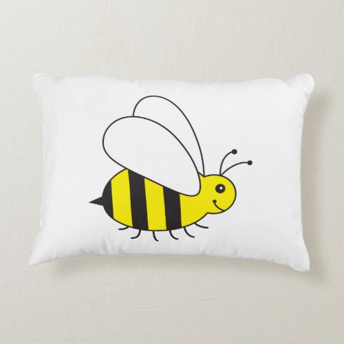 Cute Little Bumble Bee Cartoon Decorative Pillow