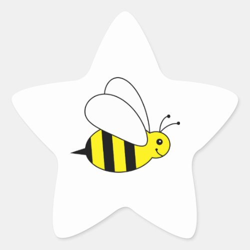 Cute Little Bumble Bee Honey Farm Star Sticker