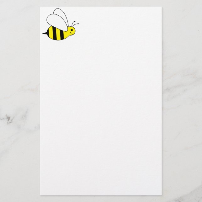 Cute Little Bumble Bee Honey Farm Stationery (Front)