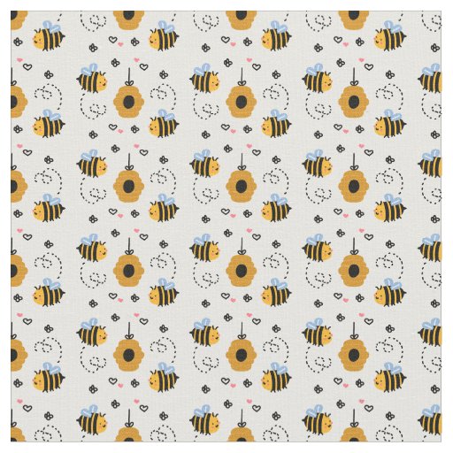 Cute Little Bumble Bee Pattern Fabric