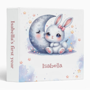 cute little bunny and the moon photo album 3 ring binder