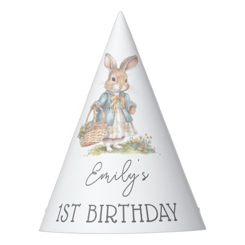 Cute Little Bunny Baby Girls Birthday Party Hat