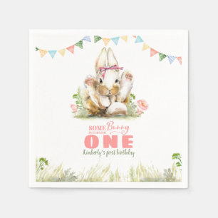 Cute Little Bunny Birthday Napkins