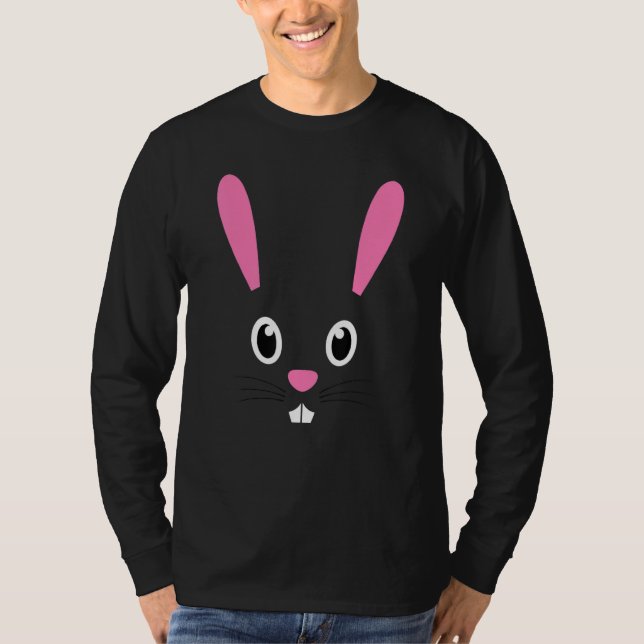 Cute Little Bunny Face Funny Easter Day For Girls  T-Shirt (Front)
