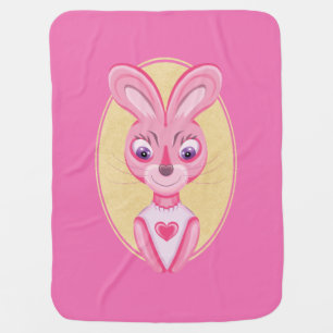 Cute little bunny girl cartoon  baby blanket