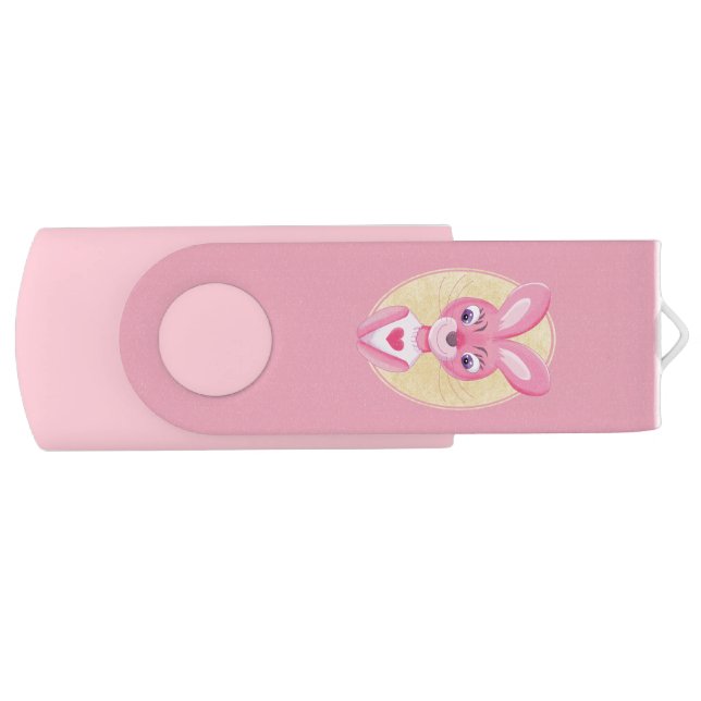Cute little bunny girl cartoon flash drive (Front)